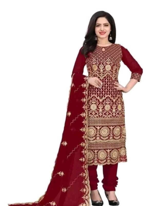 Embroidered Work Plus Multiwork Sequence Georgette Salwar Suit