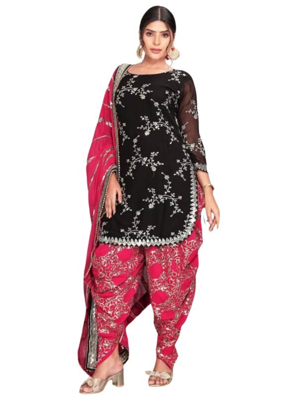 Heavy Faux Georgette With Heavy Embroidery Apple Cute Dress