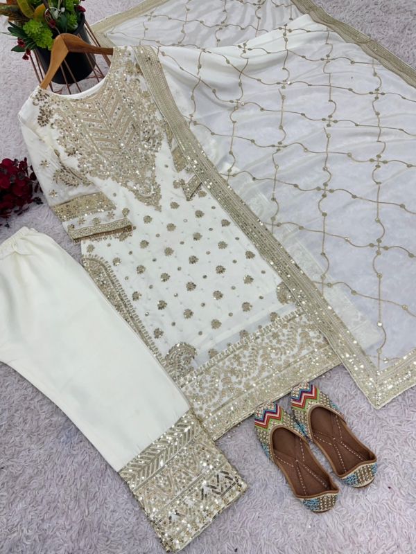 Presenting New Collection Inhevvy Chinnon With Heavy Embroidery
