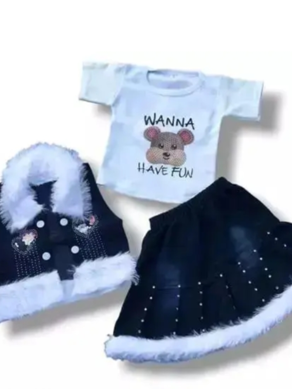 Baby girl kids stylish denim Clothing set