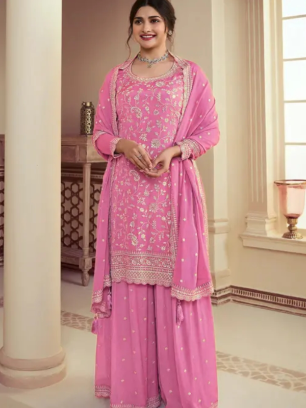 Heavy Embrodery Worked with Shalwar Kameez Dupatta Semistiched Set Indian