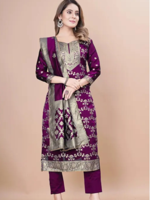 Jacquard Silk Suit Dress Material for