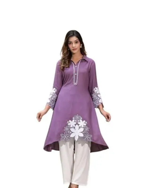 Embroidery kurta pant Kurta Fabric: