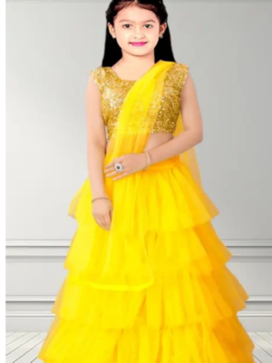 Princess Classy Kids Girls Semi Stitched