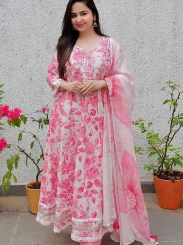 nayara suit, long gown suit, pink suit, heavy desing,suit for dailywear, kurti