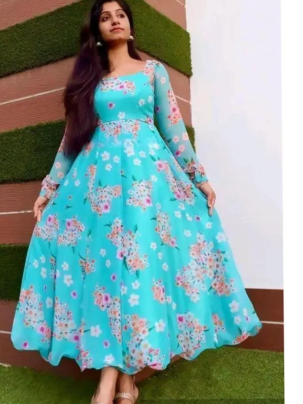 Designer Printed Poly Georgette Kurti
