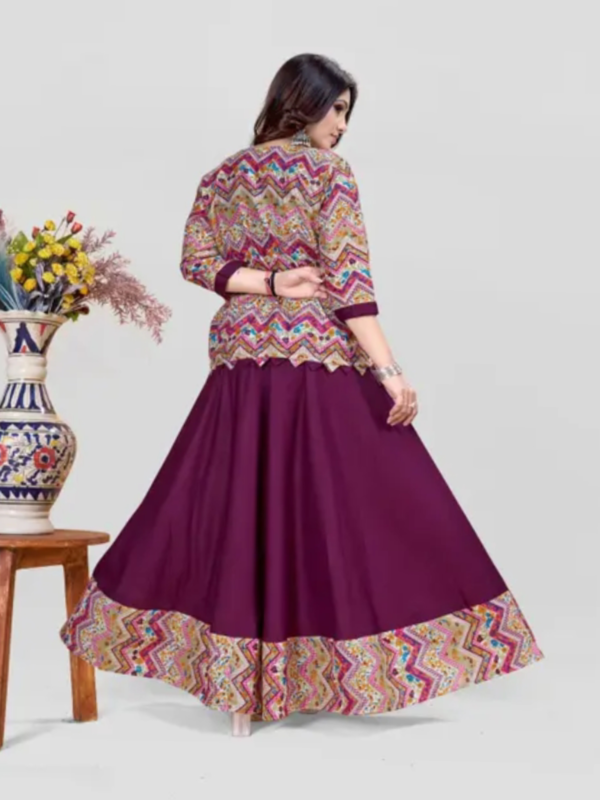 Kurti With Re-Attachable Koti in Wine Color With Designer Cut Work in All Size g