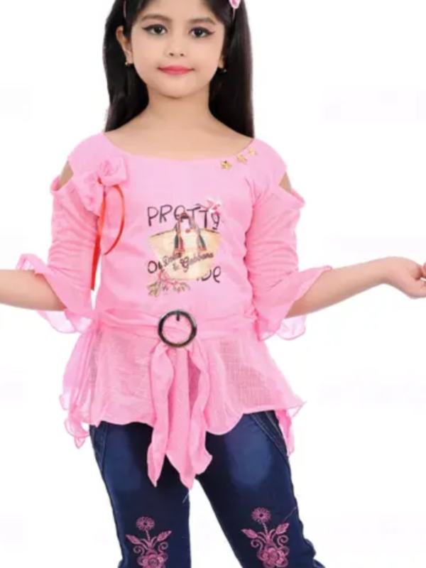 Flawsome Elegant Girls lawsome Elegant Girls Top & Bottom SetsT op Fabric: