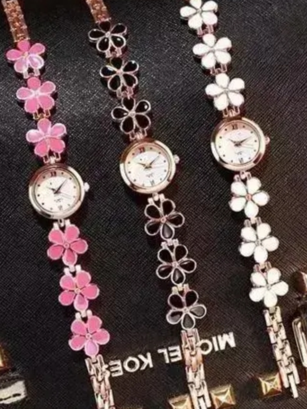Flower Combo Wrist White Dial metal