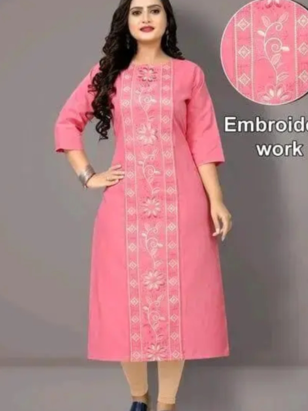 Women Cotton Blend Embroidered Plus