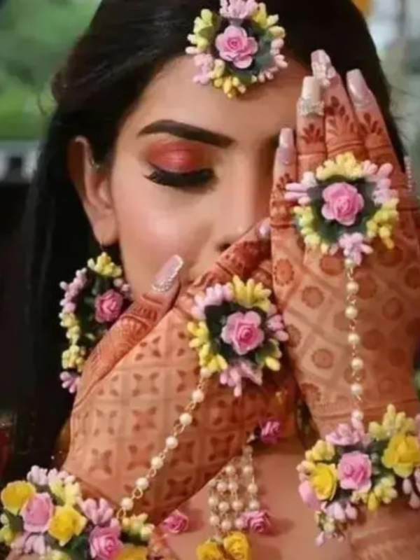 Full Bridal Flower Jwellery Set for