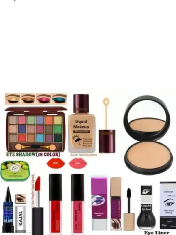 face makeup kit for women eyeshadow lipstick mascara eyelinercompact kajal