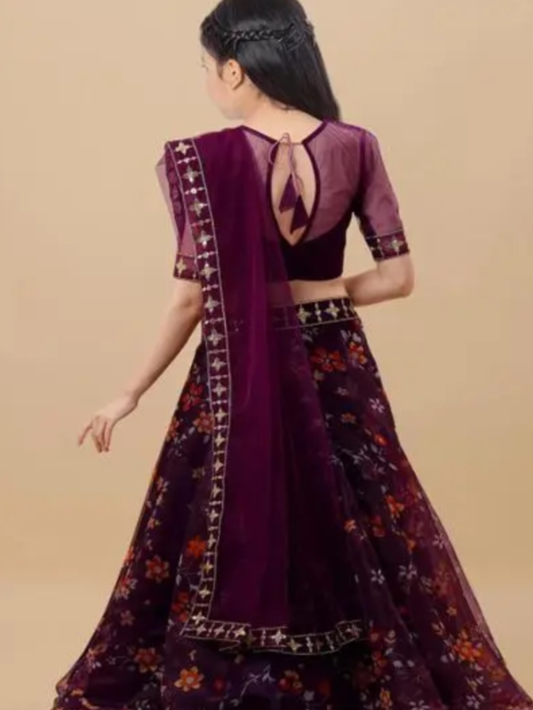 Girl’s Net Semi-Stitched Lehenga Choli
