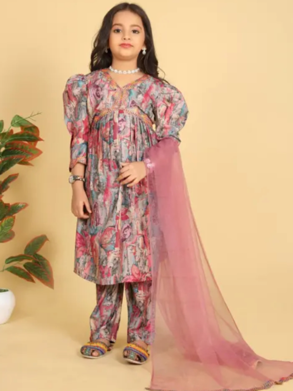 Maslin Fabric Alia Cut Top with Sharara