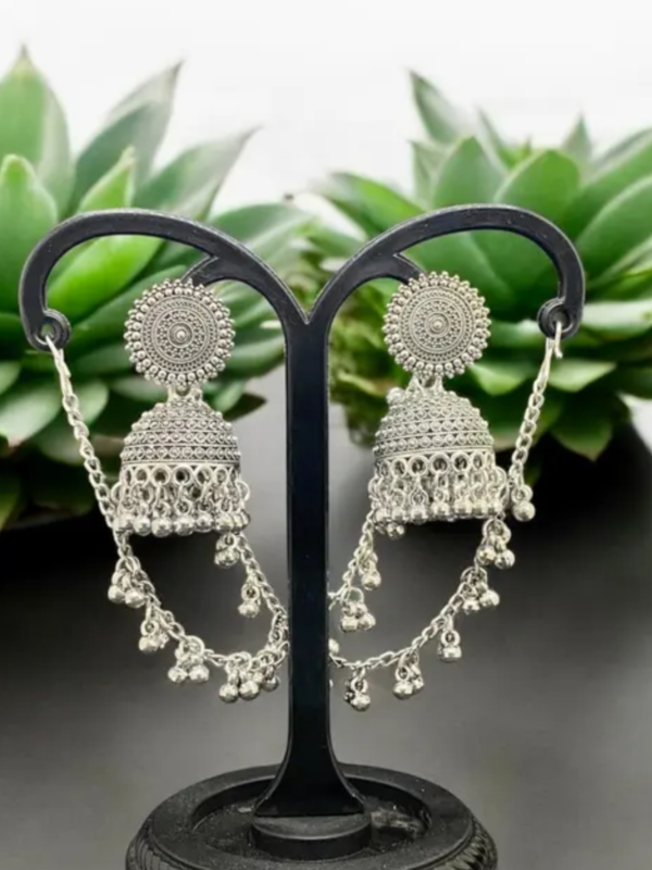 Nayantara oxidised Jhumka With Hair