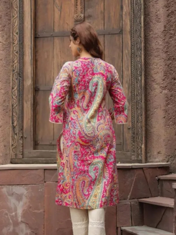PINK LACE DESIGNER KURTAFabric: