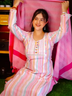 Kurti Pant Set with Dupatta Kurta