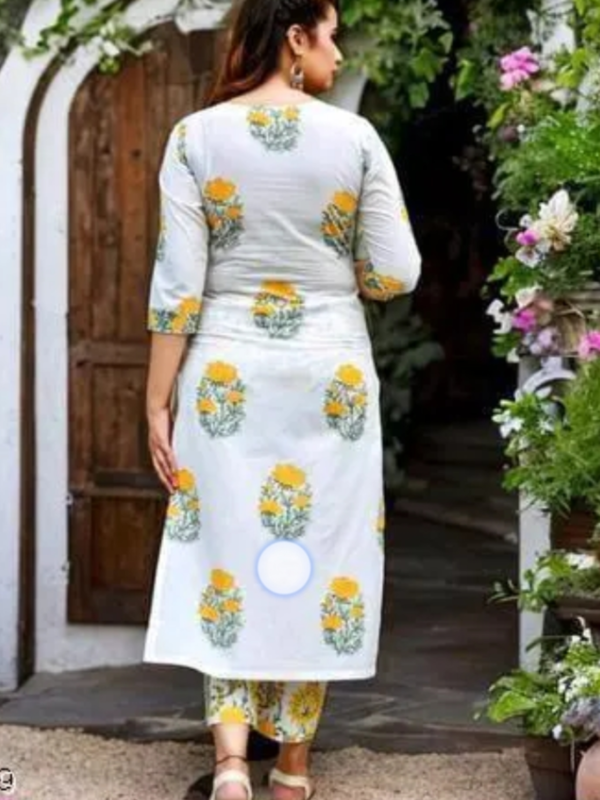 Women Block Printed Kurta and pant set