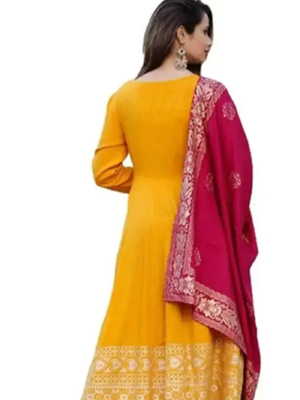 PLUS SIZE LONG ANARAKALI YELLOW