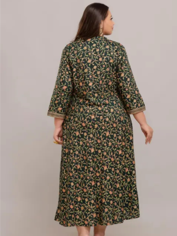 Fashion Zest Rayon Green Color Plus size