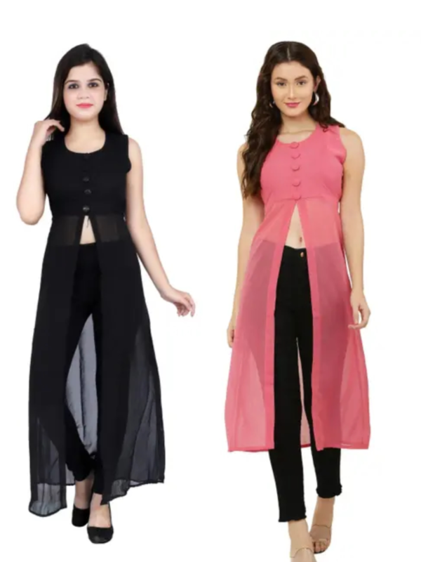 Shimao women Georgette round neck