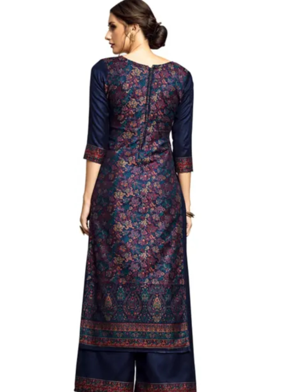 Women’s Navy Blue Woven Design Self-