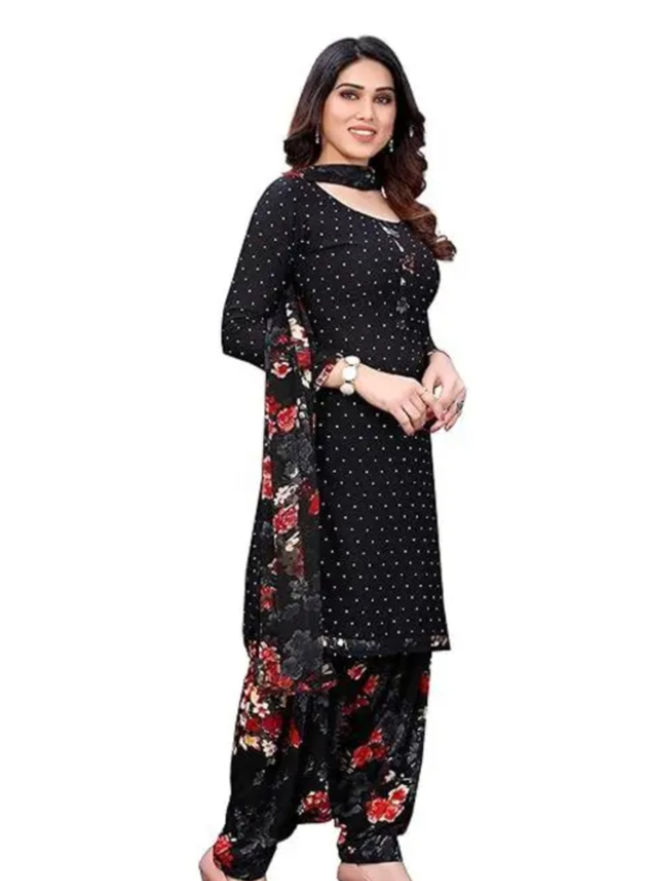 Women’s Black Micro Printed Crepe
