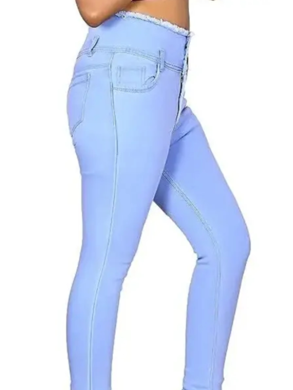 WOMENS 4-BUTTON PLAIN JEANS FOR