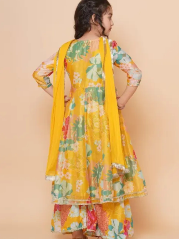 Girls Floral Printed Angrakha Anarkali