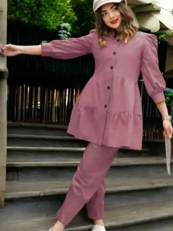 New trendy fashionable long coat set girl