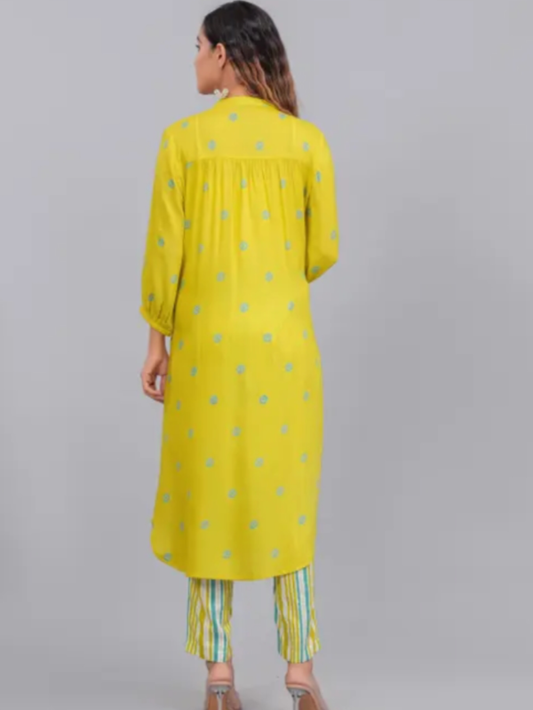 FloralKurtaPantSetKurtaFabric:RayonBotto