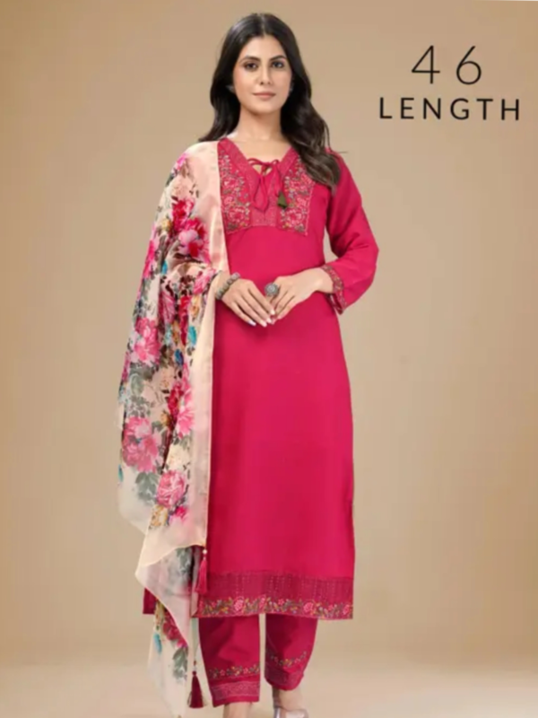 Stylish Embroidery + Full Inner + Long