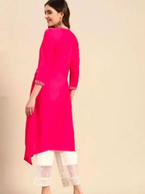 Women Rayon Fabric Flared Embroider