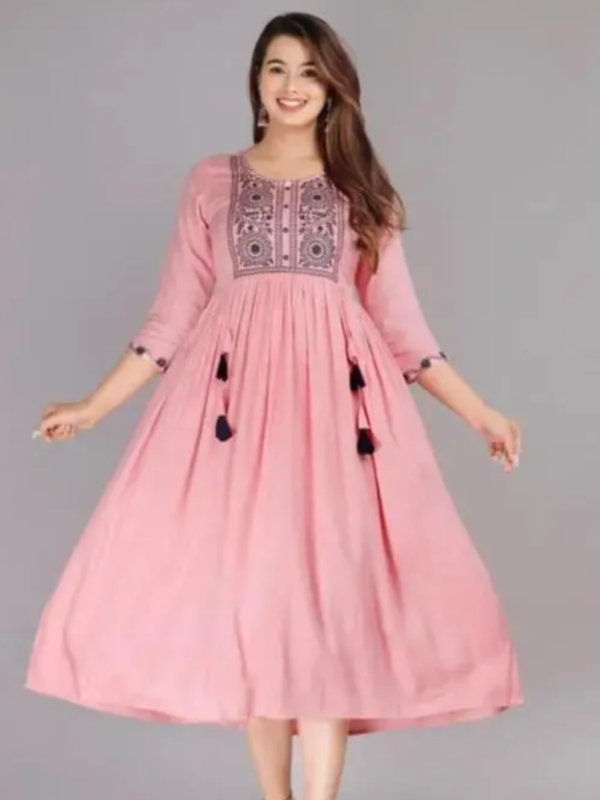 Women EmbroideredViscoseRayonAnarkali