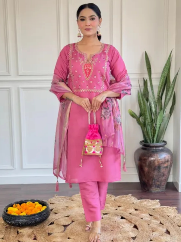 New Chanderi Silk Embro WorkKurta Kurta