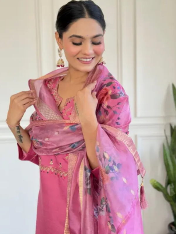 New Chanderi Silk Embro WorkKurta Kurta
