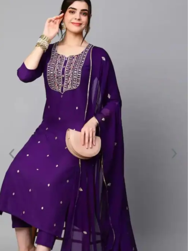 KalaWomen’sVioletCottonBlendEmbroid