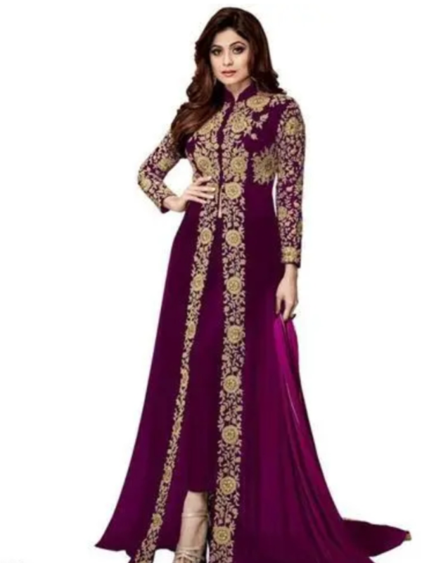 Women’s Purple Floral Embroidered