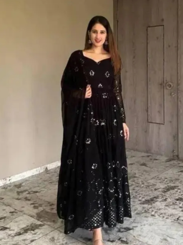 BUTTI BLACK GEORJET EMBROIDRED