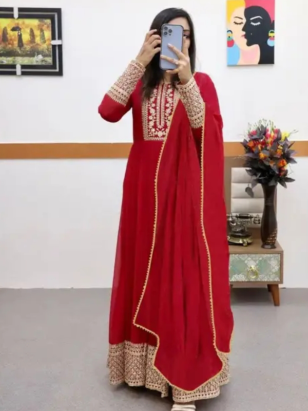 Women Embroidery Georgette Anarkali