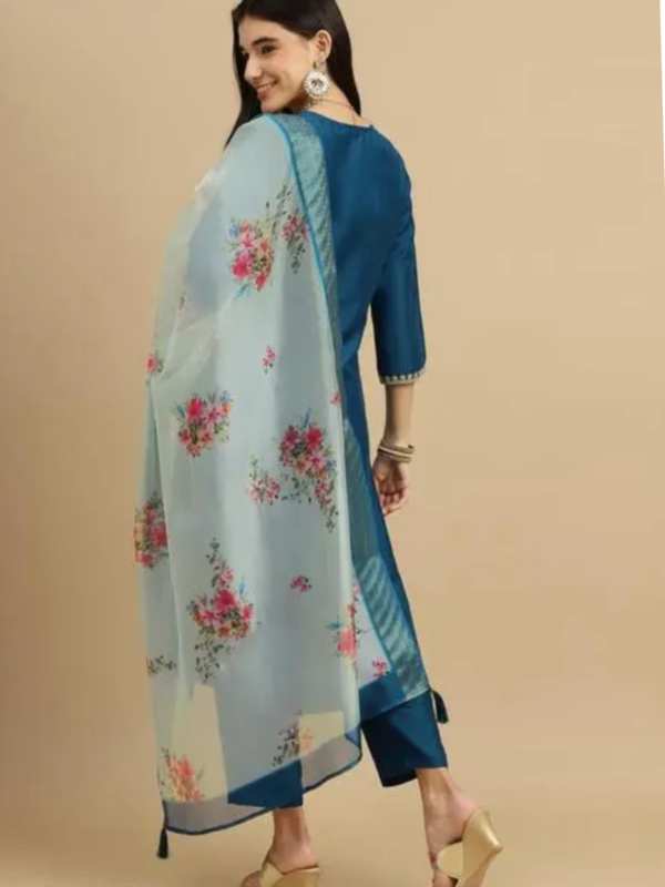 FANCY REYON SLUB KURTASET WITH