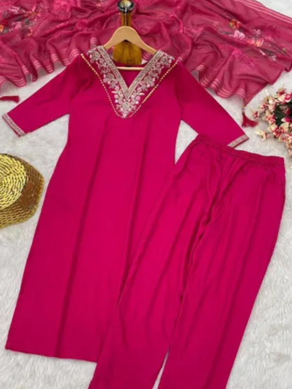 2025 Beautifull Red Viscose Silk Kurti
