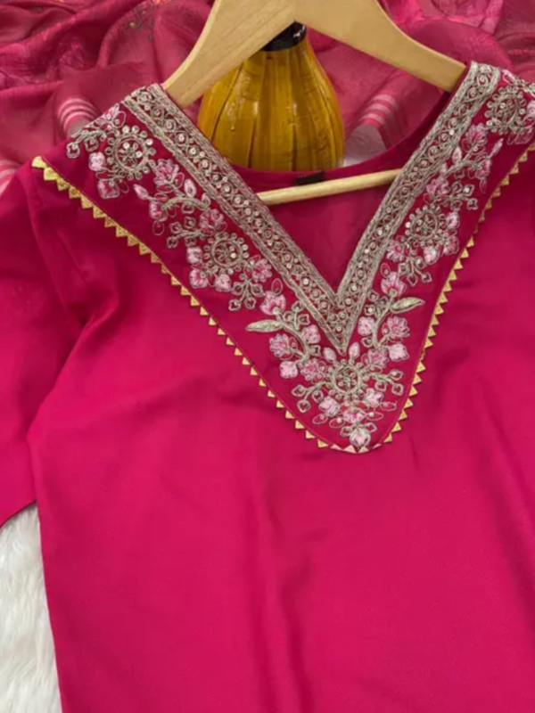 2025 Beautifull Red Viscose Silk Kurti
