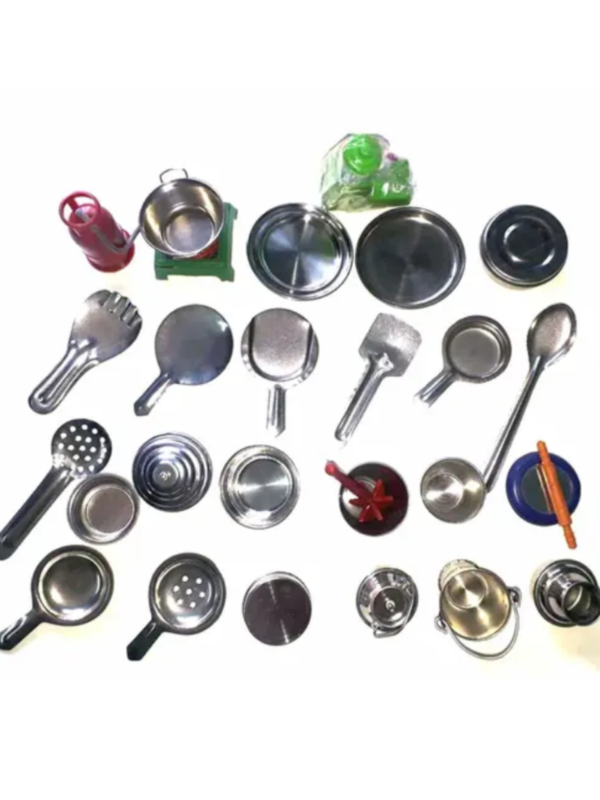 Tiny Souls 32 pcs Mini Stainless Steel Utensils For kids kitchen cooking set/Miniature Cooking Set