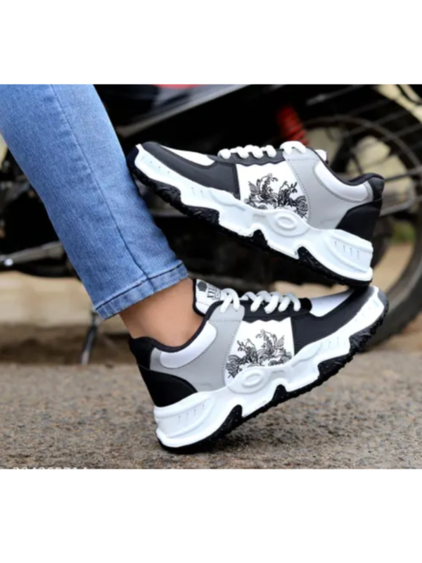 White Sports Shoes for Men’s- Lace-Up Shoes, Perfect Walking & Running Shoes for Men
