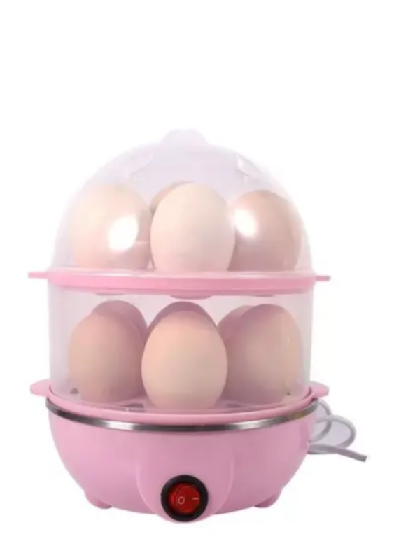 Double Layer Egg Boiler Electric Automatic Off 14 Egg Poacher for Steaming, Cooking, Boiling and Frying, (Multi Color, 350 Watts)
