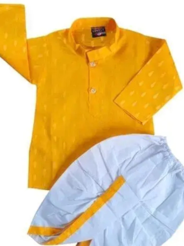 Yellow kurta set with dhotl for ethnic wear and party wear