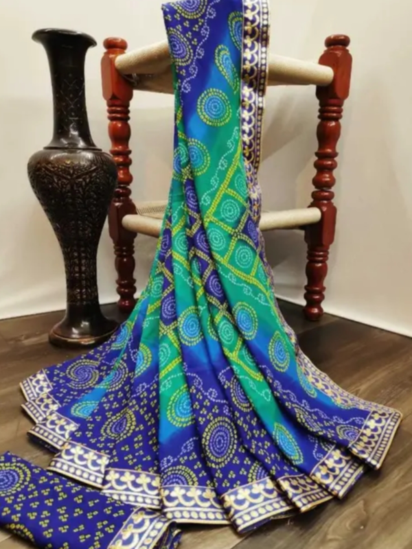 Kanooda prints bandhani saree