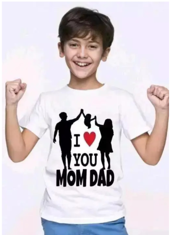 Kids love you mom dad unisex kids tshirt
