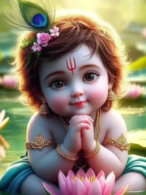 Kartmaple bal krishna religious posters multicolored